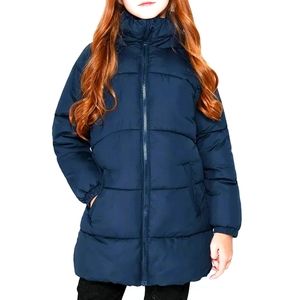 Navy blue girls' puffer coat